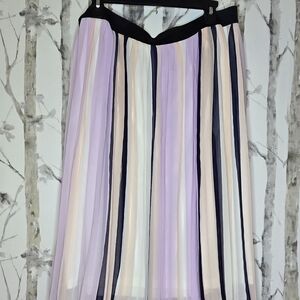 Women's Elle Pleated Skirt Multi Stripe Maxi Skirt XL